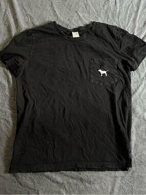 Victoria's Secret PINK Dog Campus Pocket Logo Short Sleeve Tee Shirt